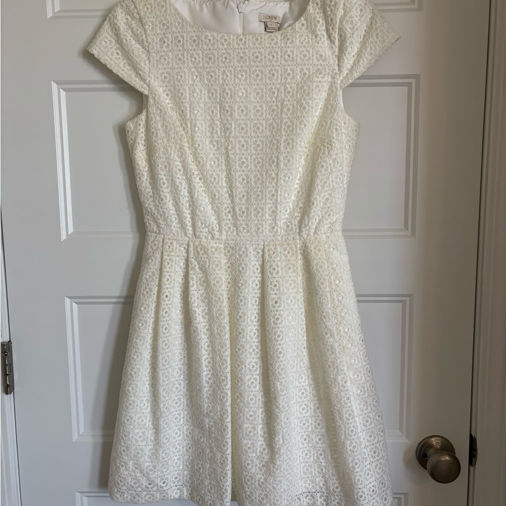 J. Crew White Lace Mini Dress